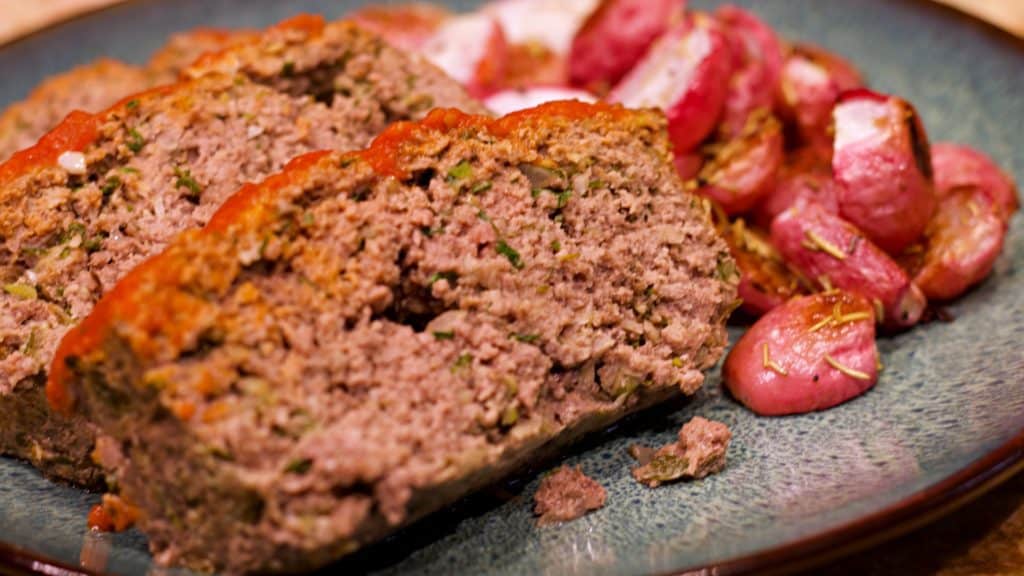 Keto Italian Meatloaf Recipe Close Wide