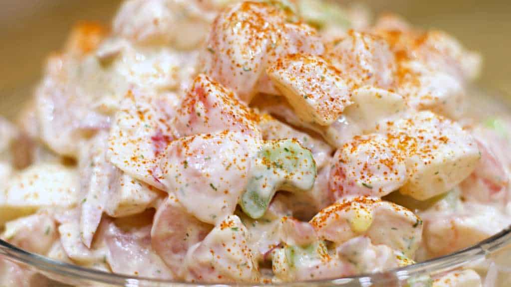 Keto Potato Salad Recipe Closeup