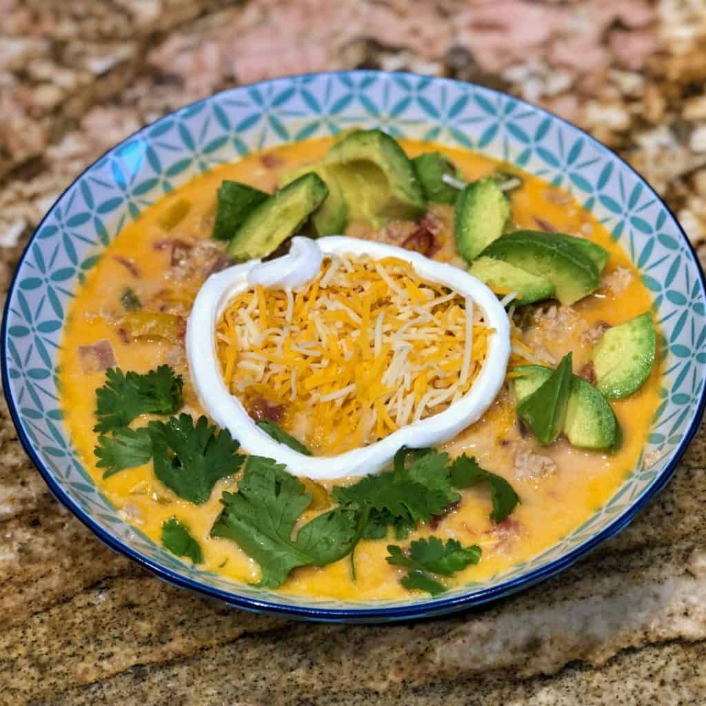 Keto Chicken Tortilla Soup Blue Square