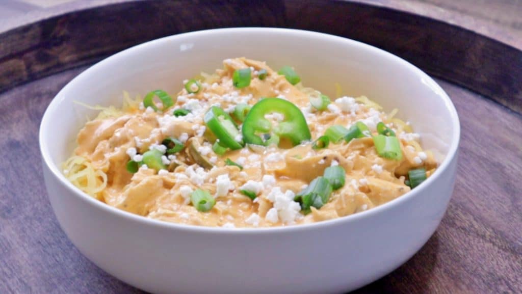 Keto Buffalo Chicken Squash Bowl