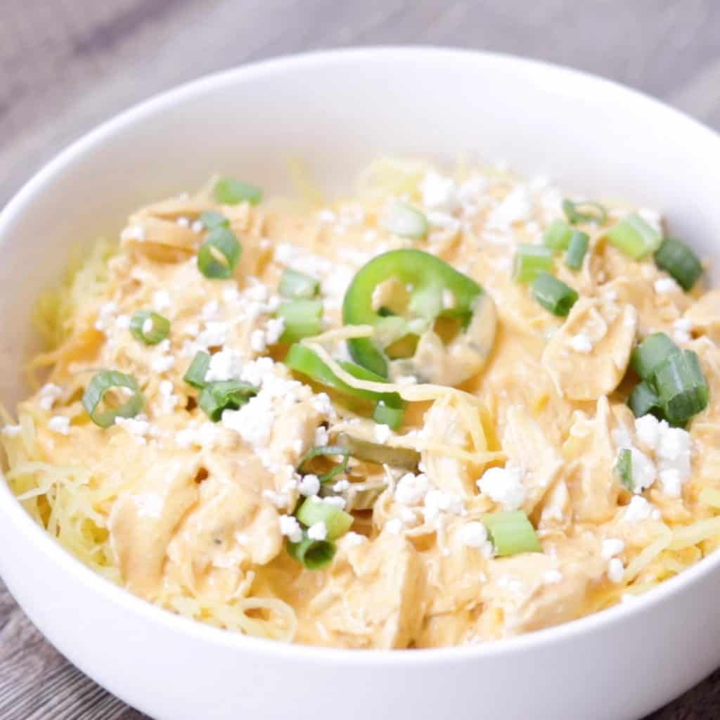 Keto Buffalo Chicken Spaghetti Squash Recipe - Keto Daily