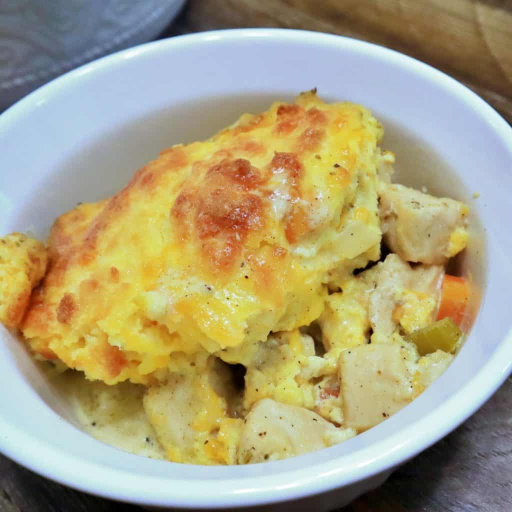 Keto Chicken and Dumplings Closeup